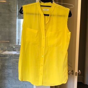 Equipment yellow silk tank blouse